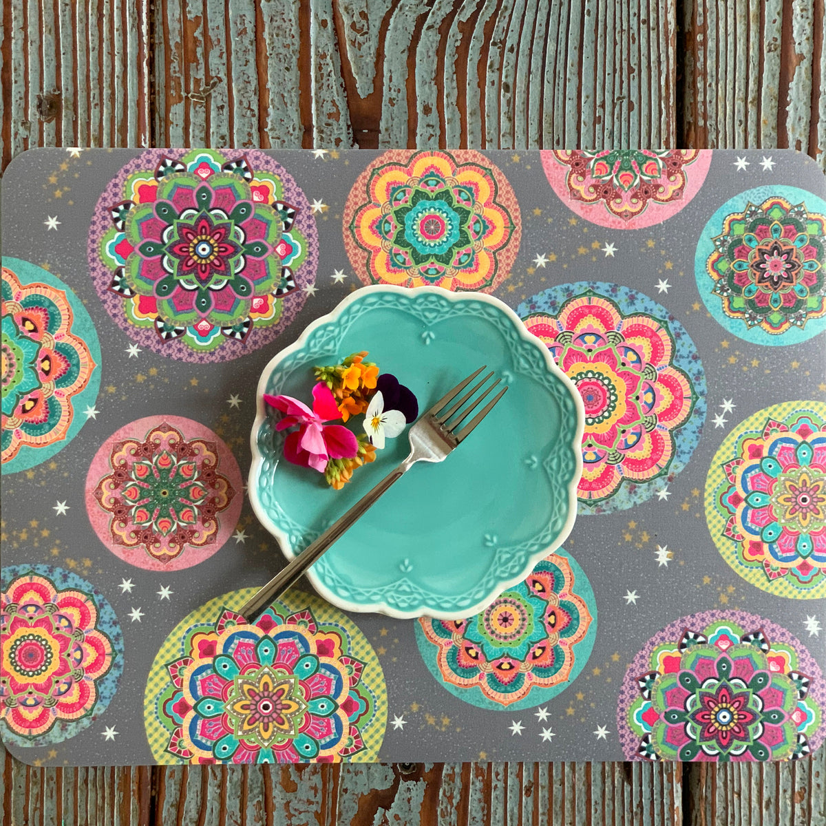 פלייסמט שולחני מנדלות צבעוני במבצע