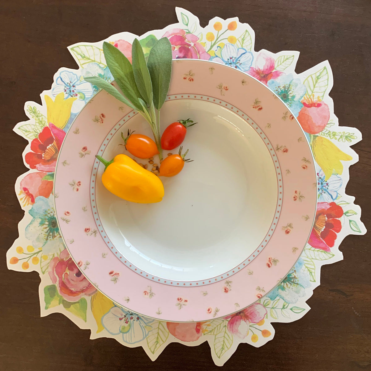 פלייסמט זר פרחים- ירוק במבצע