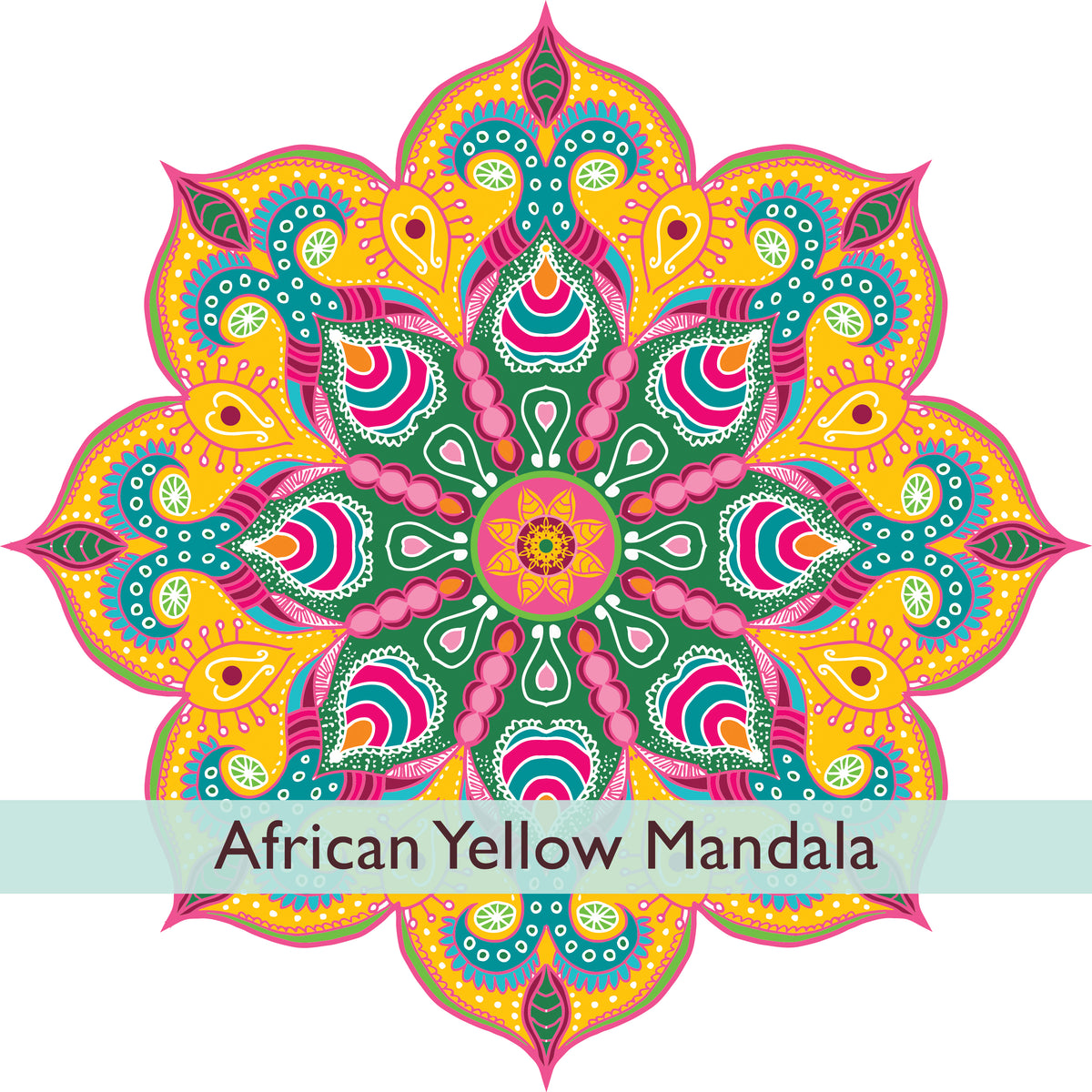 מדבקת קיר מנדלה צהובה גודל 80 ס״מ במבצע