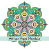 African Aqua - מדבקת קיר מנדלה גודל 40 ס״מ במבצע