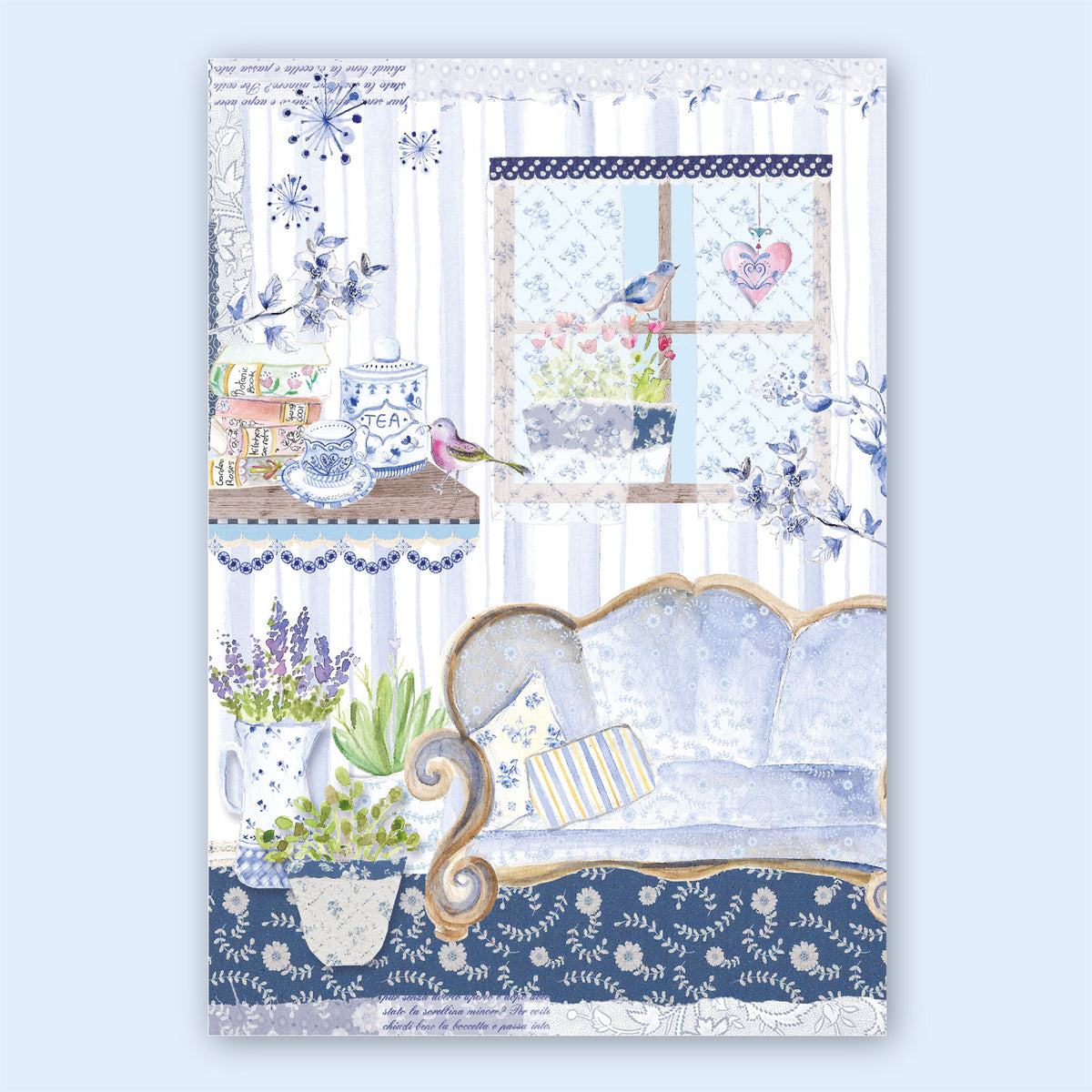 פינה בכחול-  הדפס למסגור