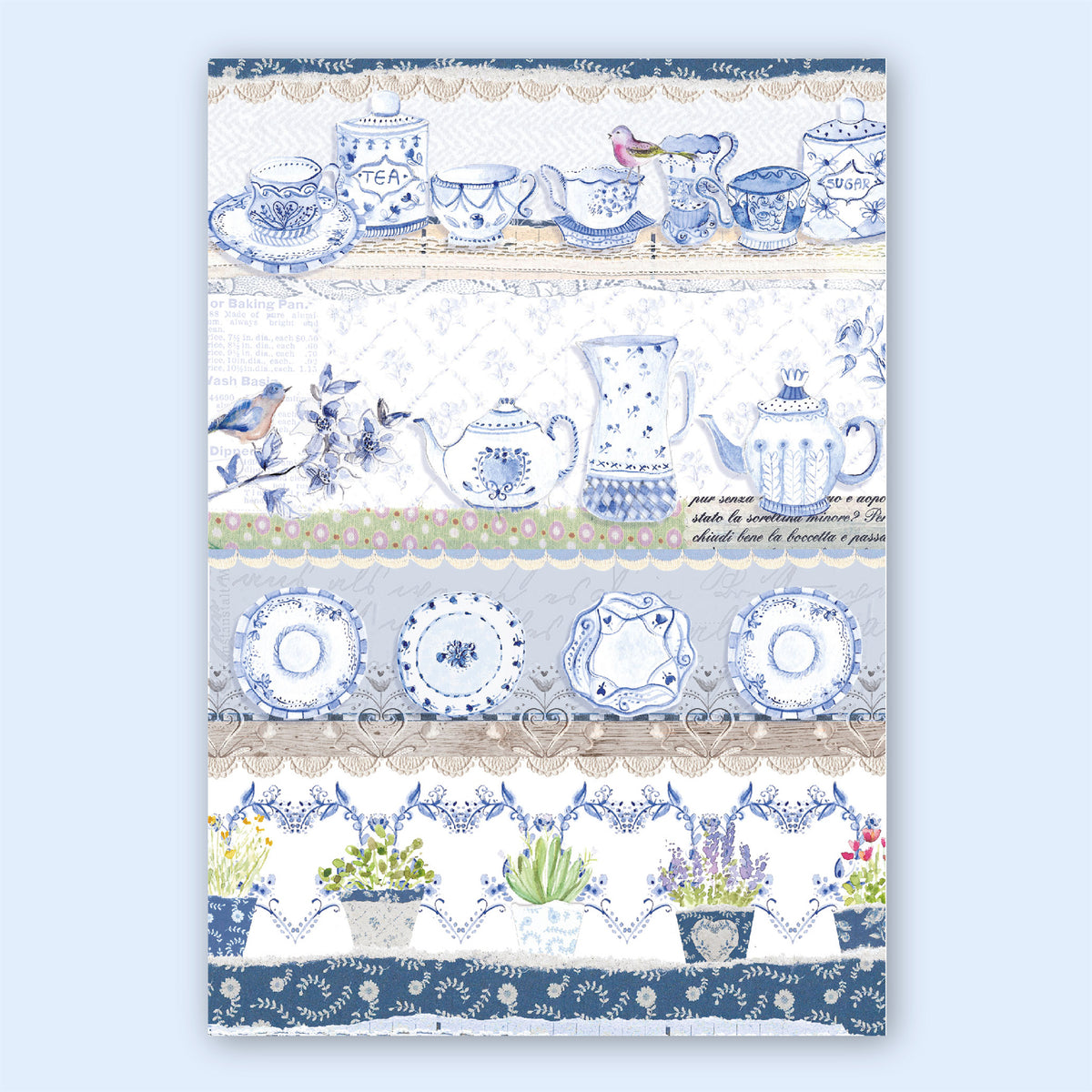 מדפים בכחול-  הדפס למסגור