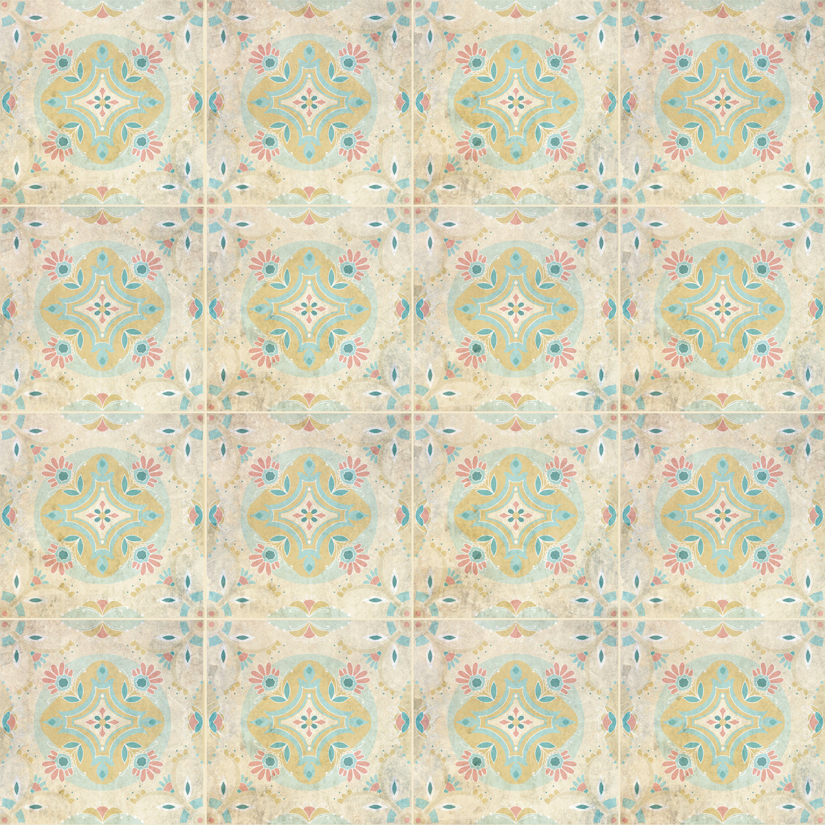 שטיח פיויסי אריחים וינטג׳- נעמי פסטל