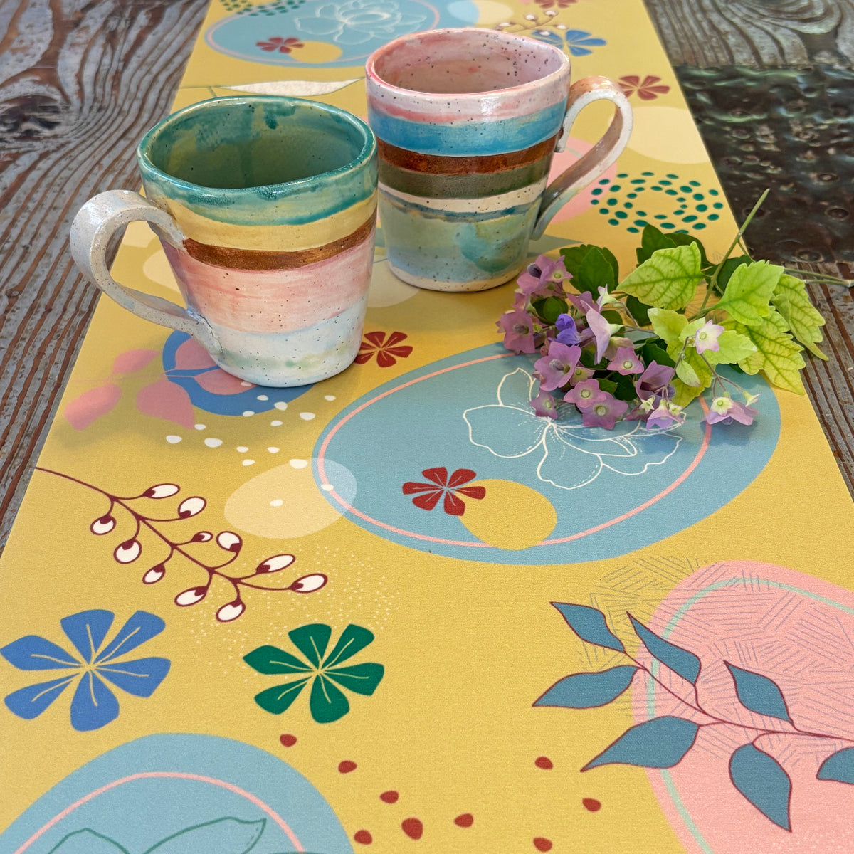 ראנר פיויסי שולחני- פרחי אלונה צהוב