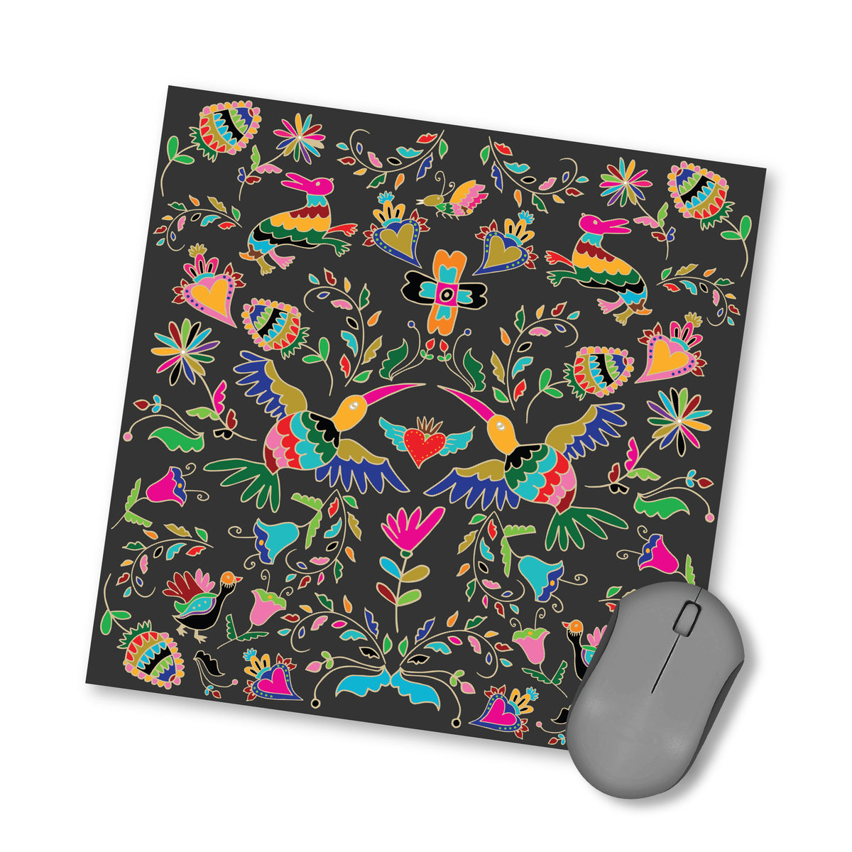 פד מעוצב לעכבר- מקסיקני ציפורים אפור