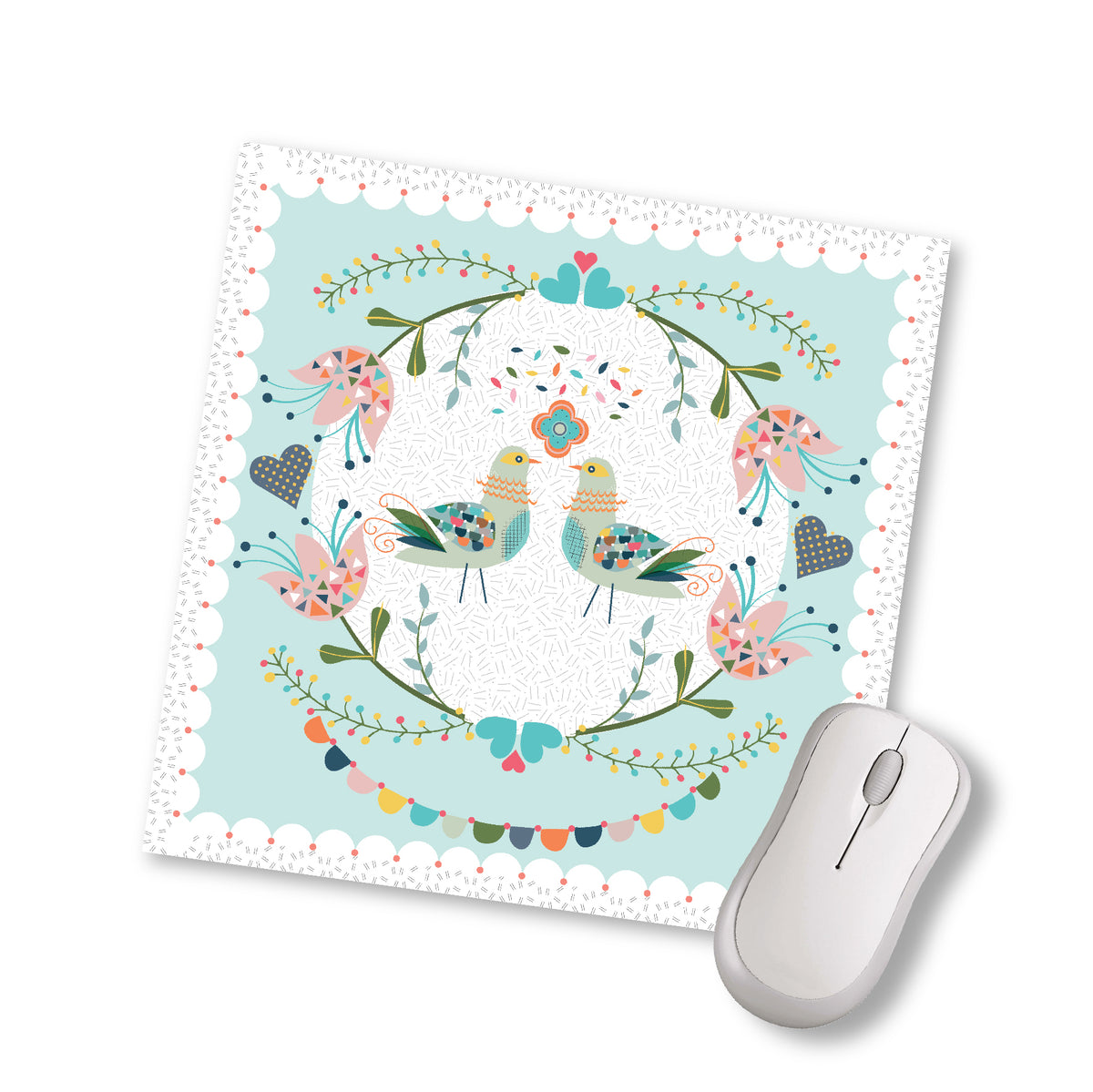 פד מעוצב לעכבר- ציפורים סקנדינביות