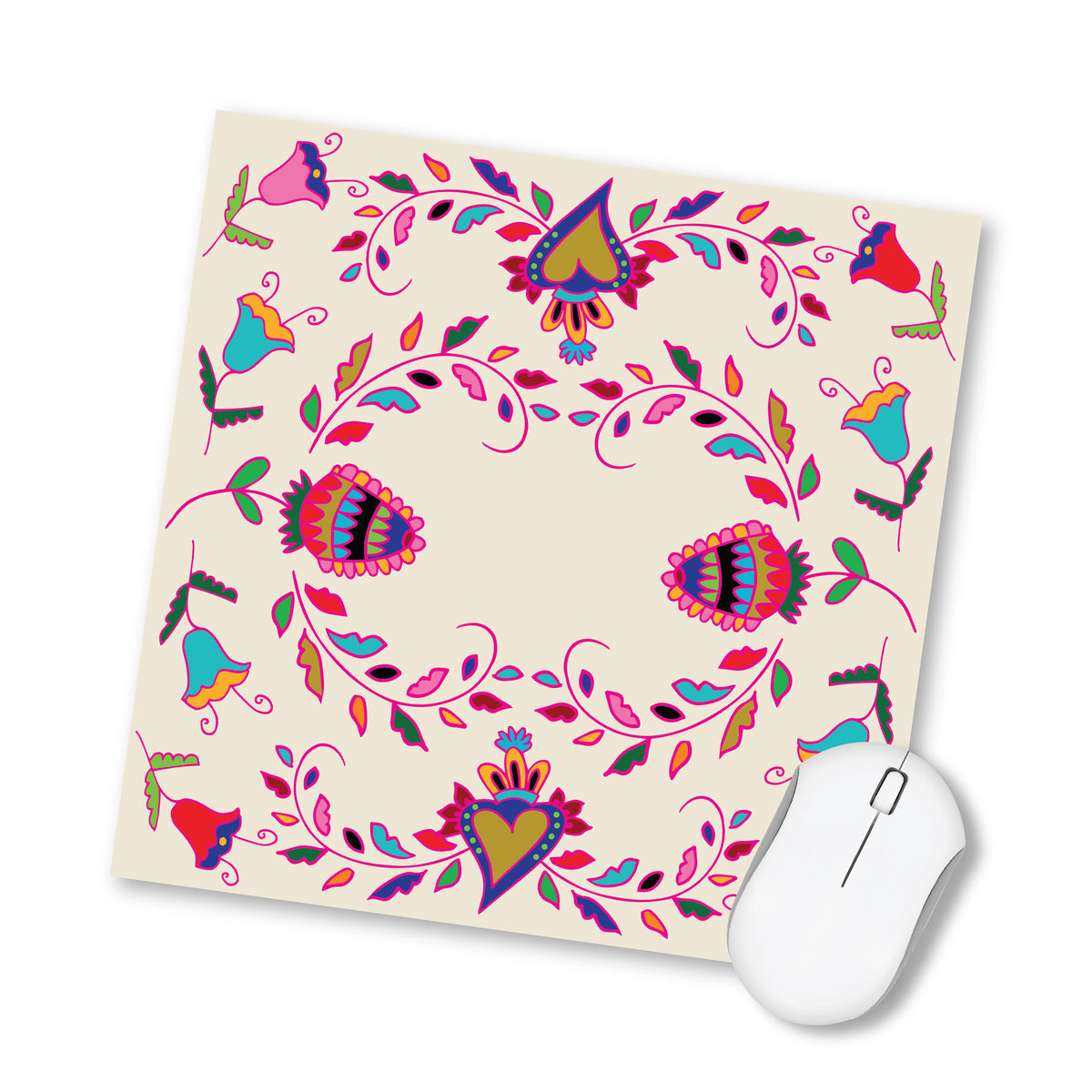 פד מעוצב לעכבר- מקסיקני פרחים בז׳