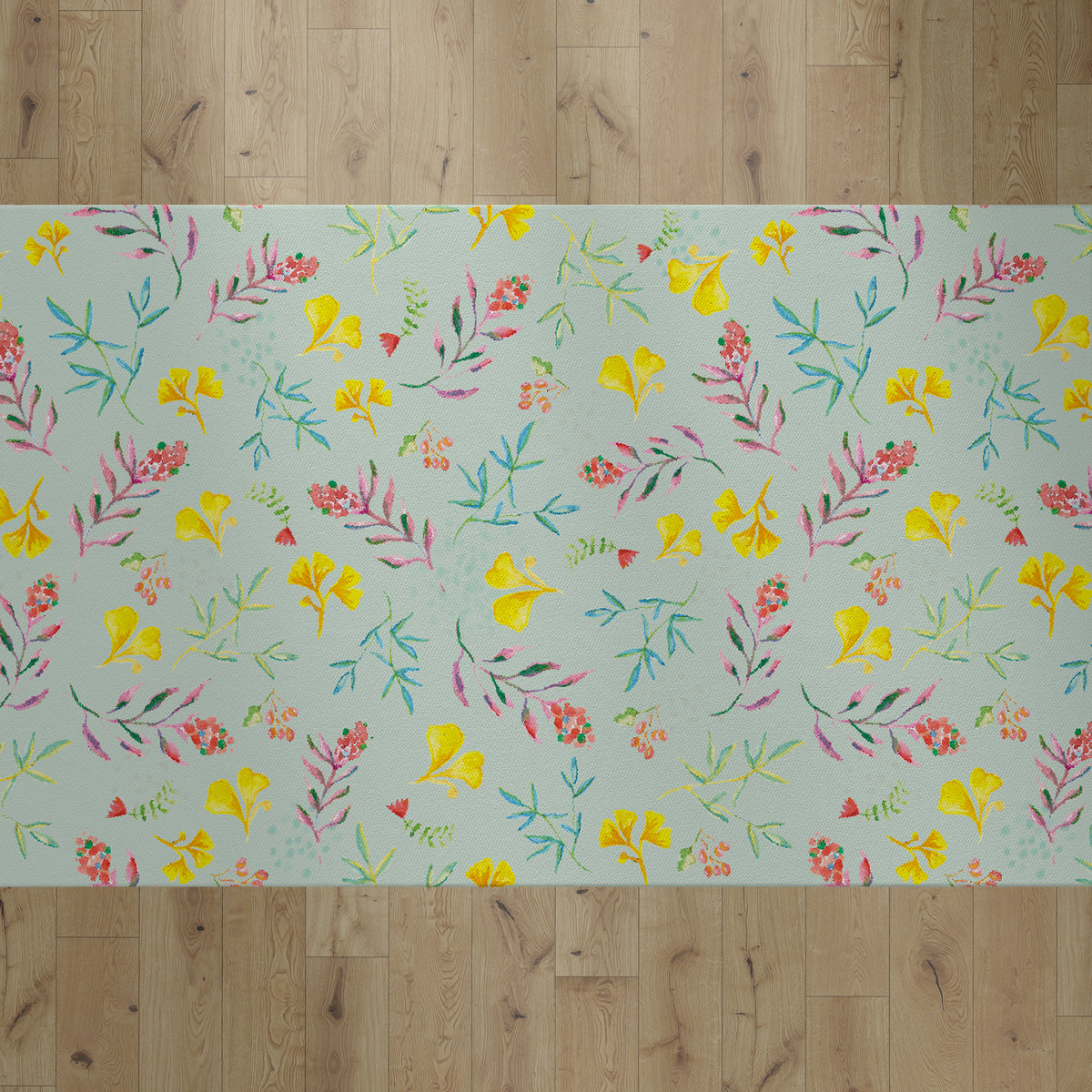 ראנר פיויסי שולחני- פרחים מיקה ירקרק פסטל