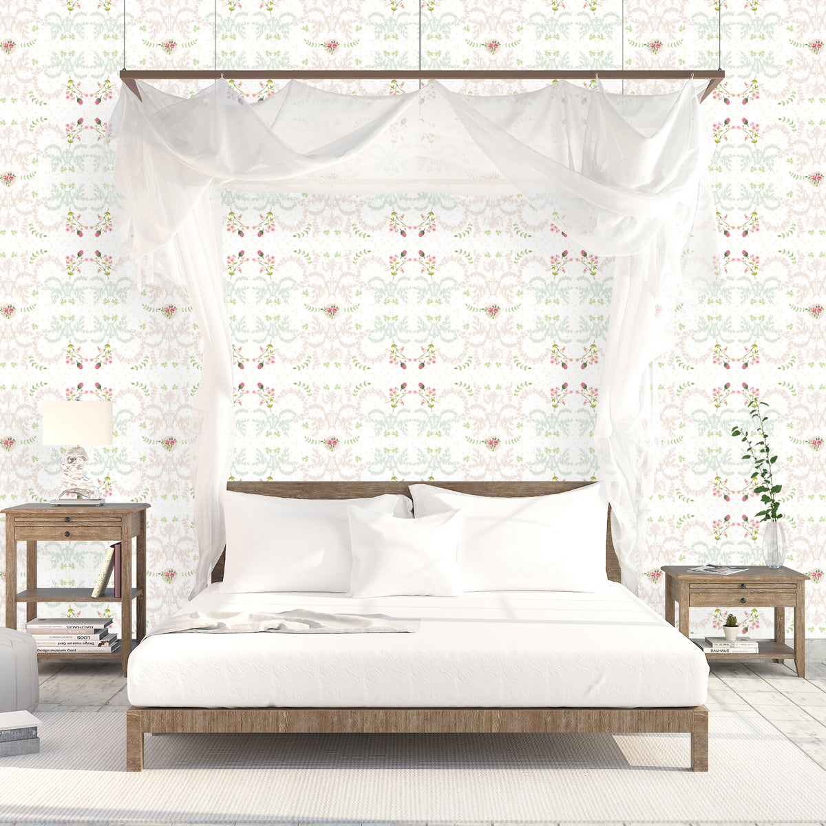 טפט קיר צרפתי- לבן