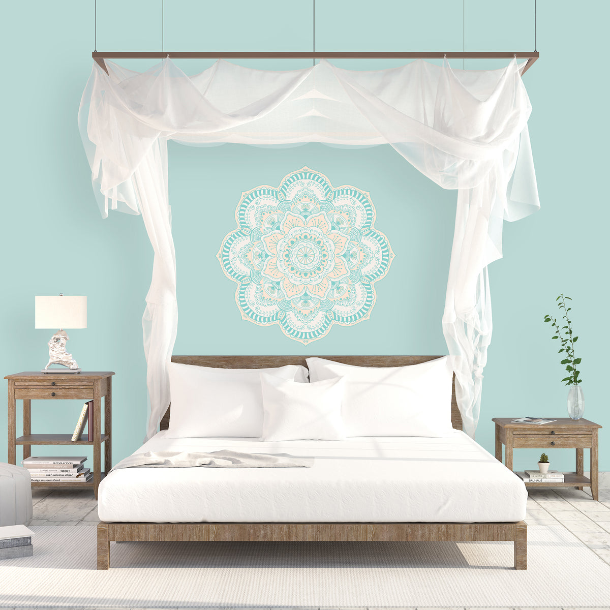 מנדלת קיר גווני פסטל תכלת