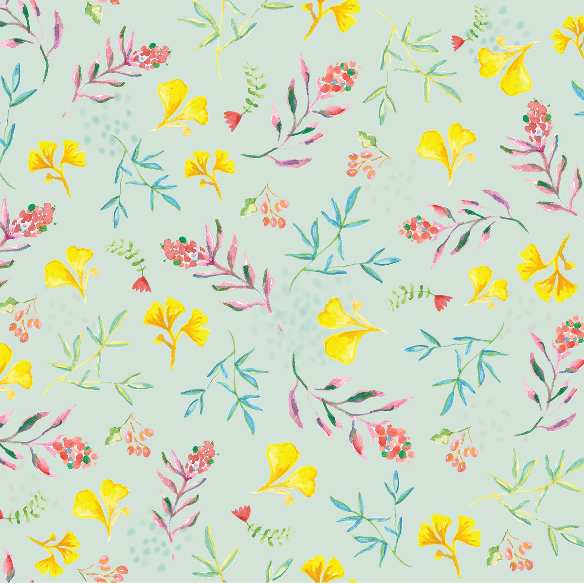 טפט קיר פרחים מיקה תכלת