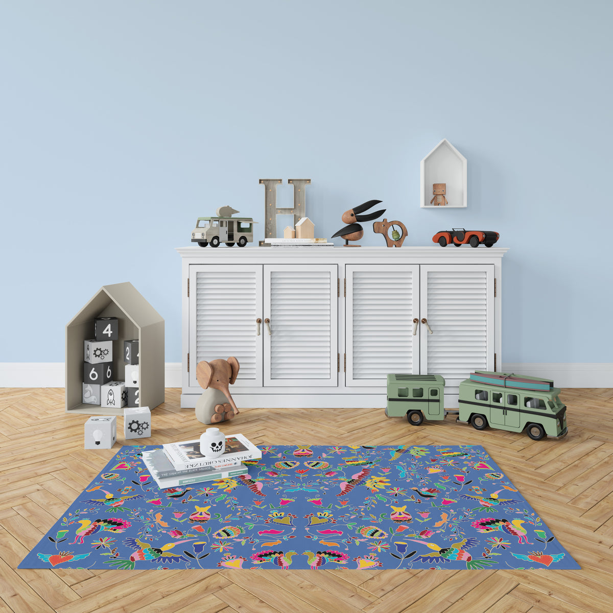 שטיח pvc  - מקסיקני כחול