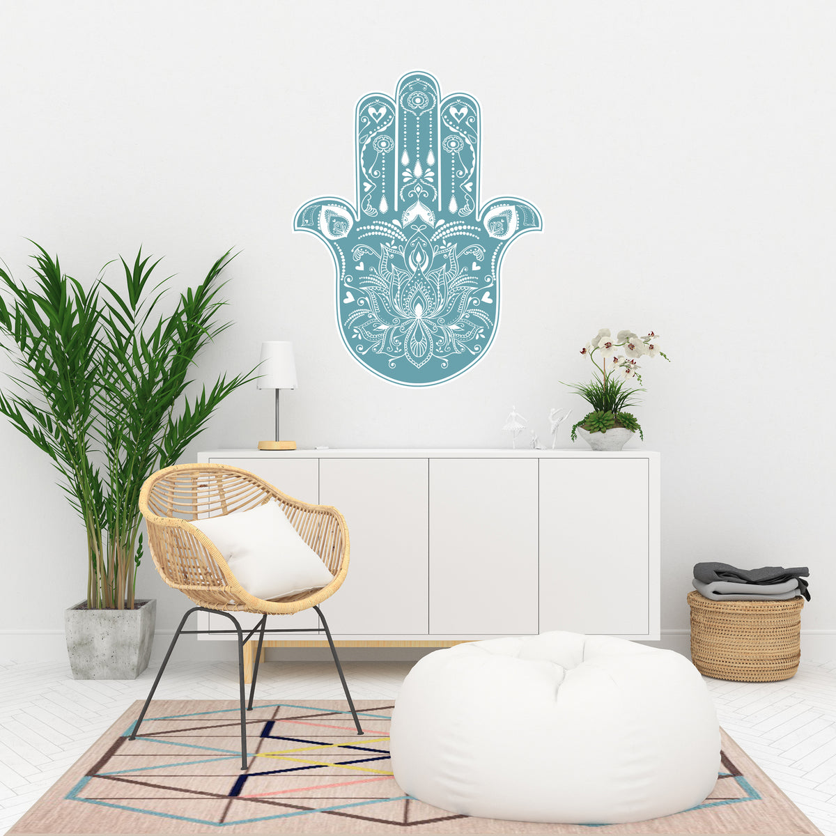 מדבקת קיר חמסה כחול