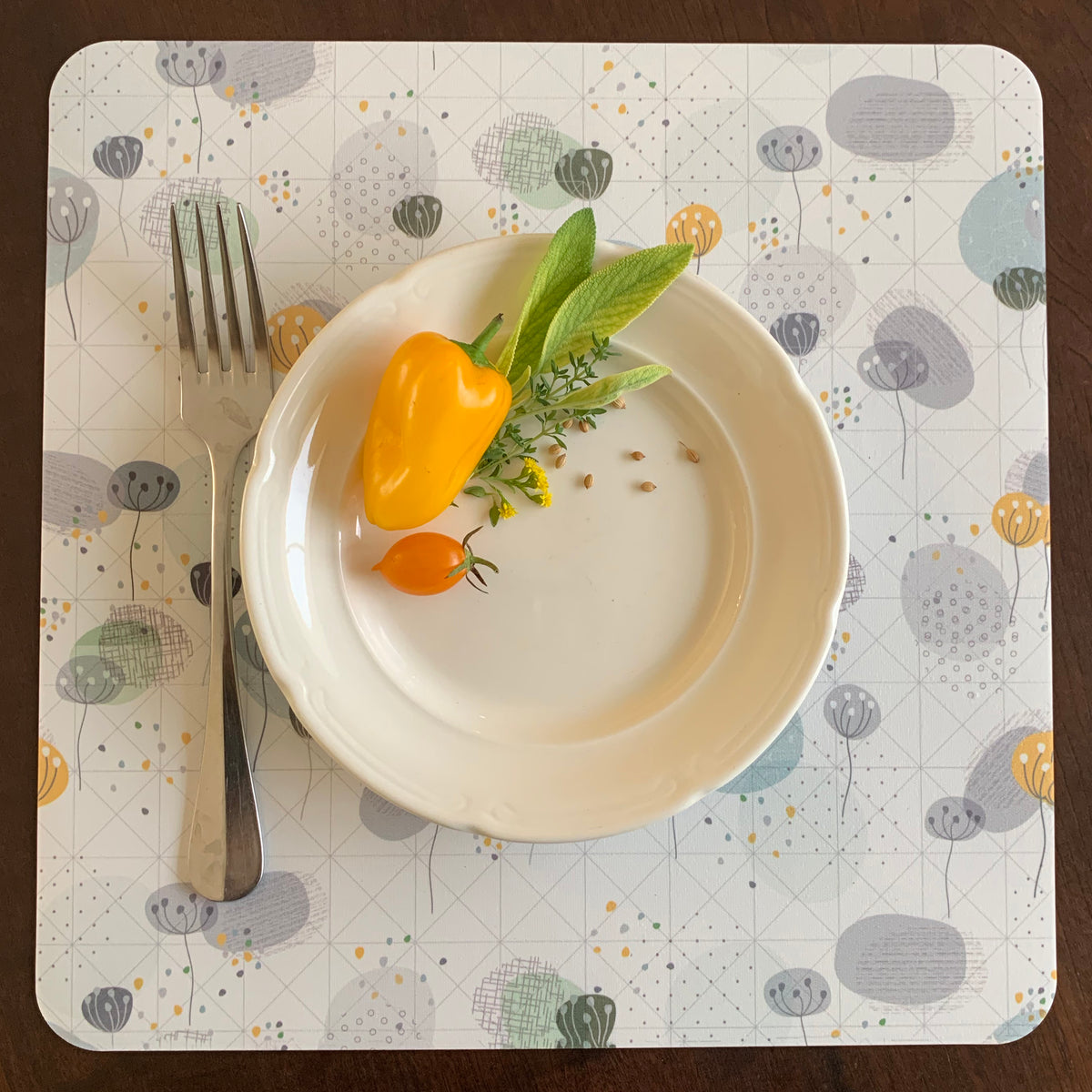 פלייסמט שולחני- אבקנים לבן