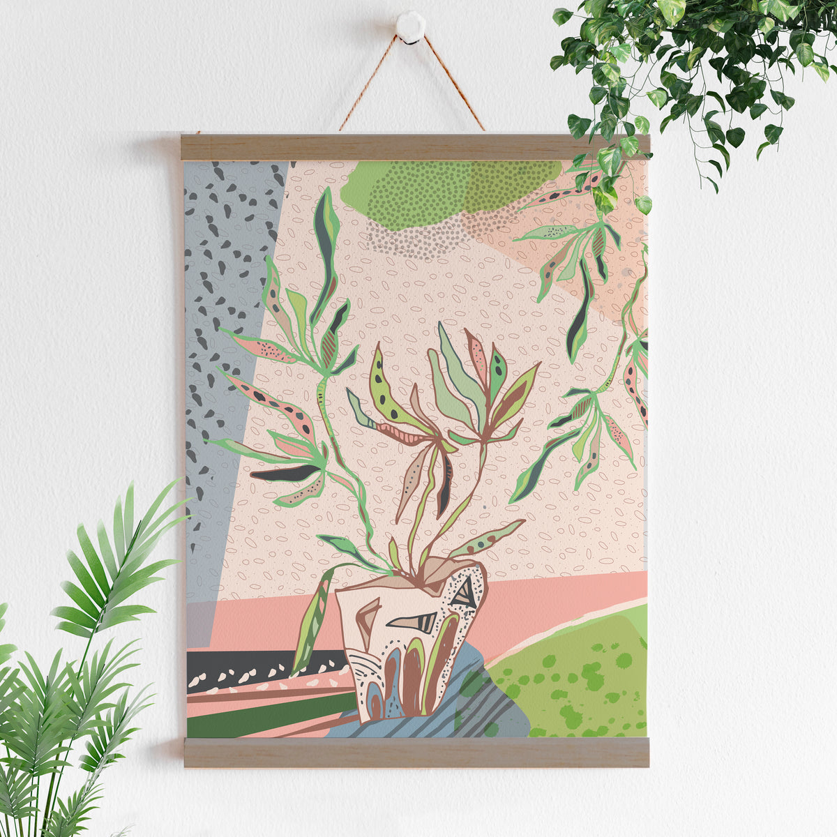 פוסטר/הדפס לתלייה- סדרת פינה בירוק, דקל צבעוני