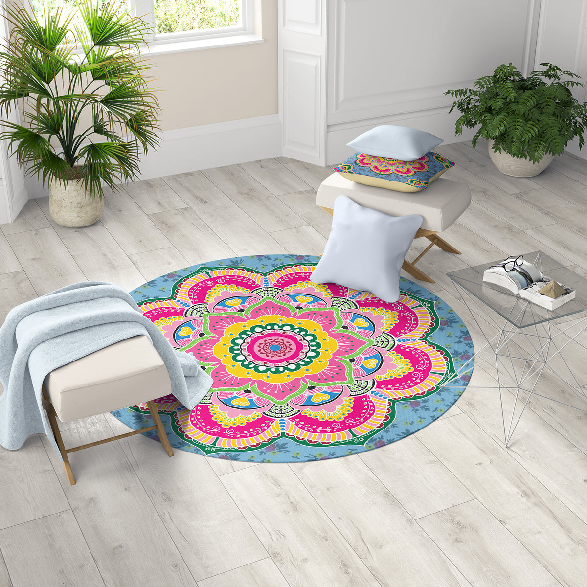 שטיח עגול pvc- מנדלת Lollipop