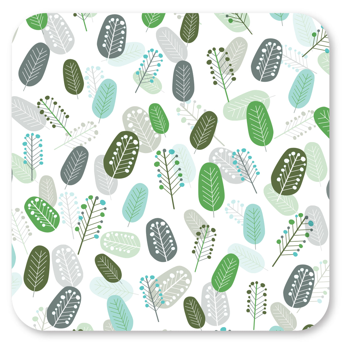 פלייסמט שולחני- עלים גיאומטרים לבן