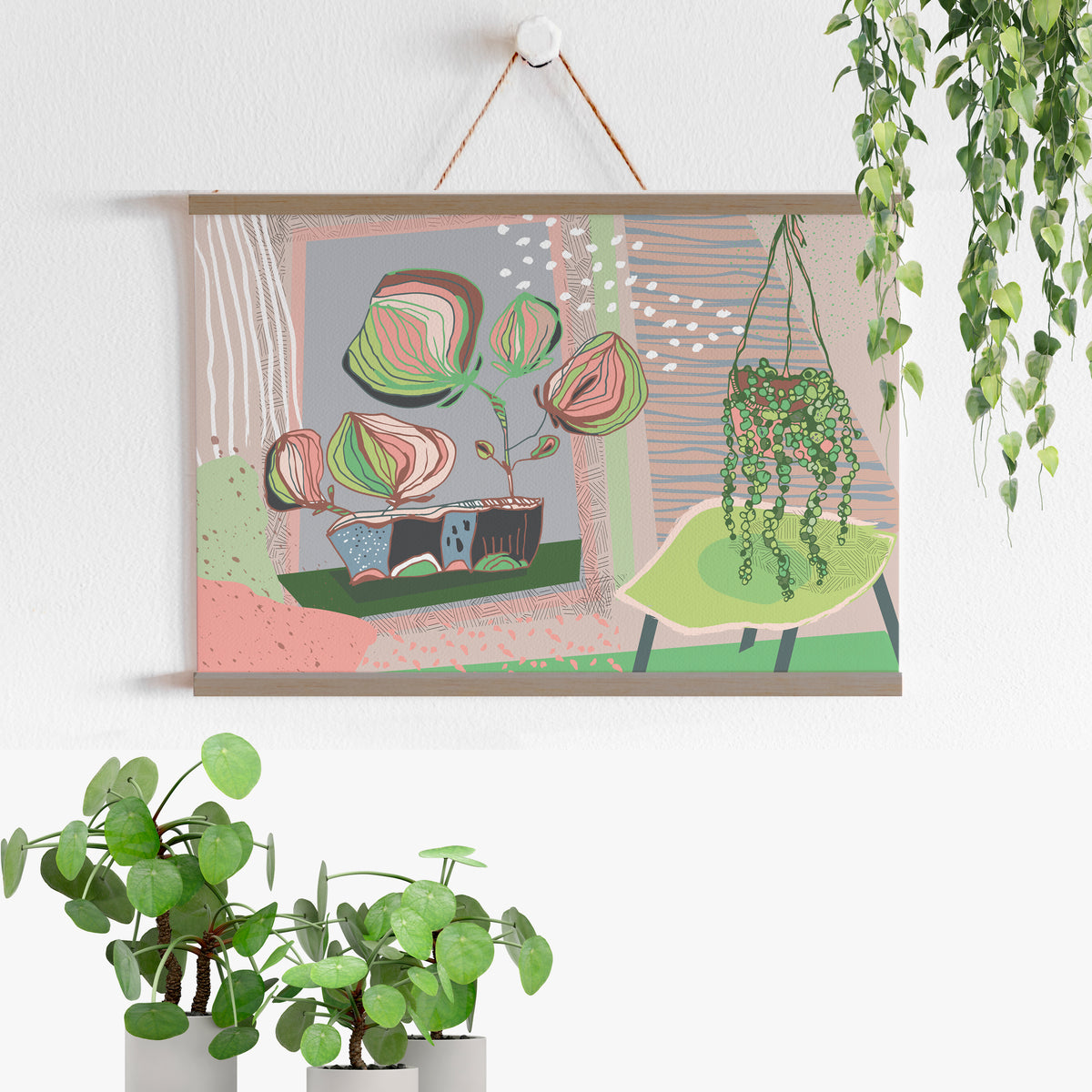 פוסטר/הדפס לתלייה- סדרת פינה בירוק, אדנית בחלון