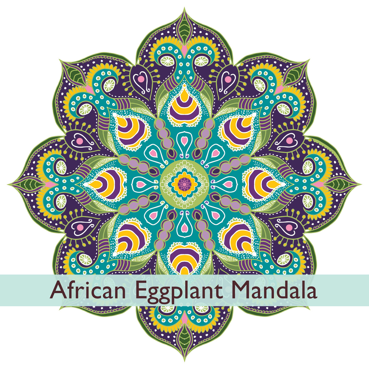 מדבקת קיר מנדלה סגולה 40 ס״מ במבצע- African Eggplant