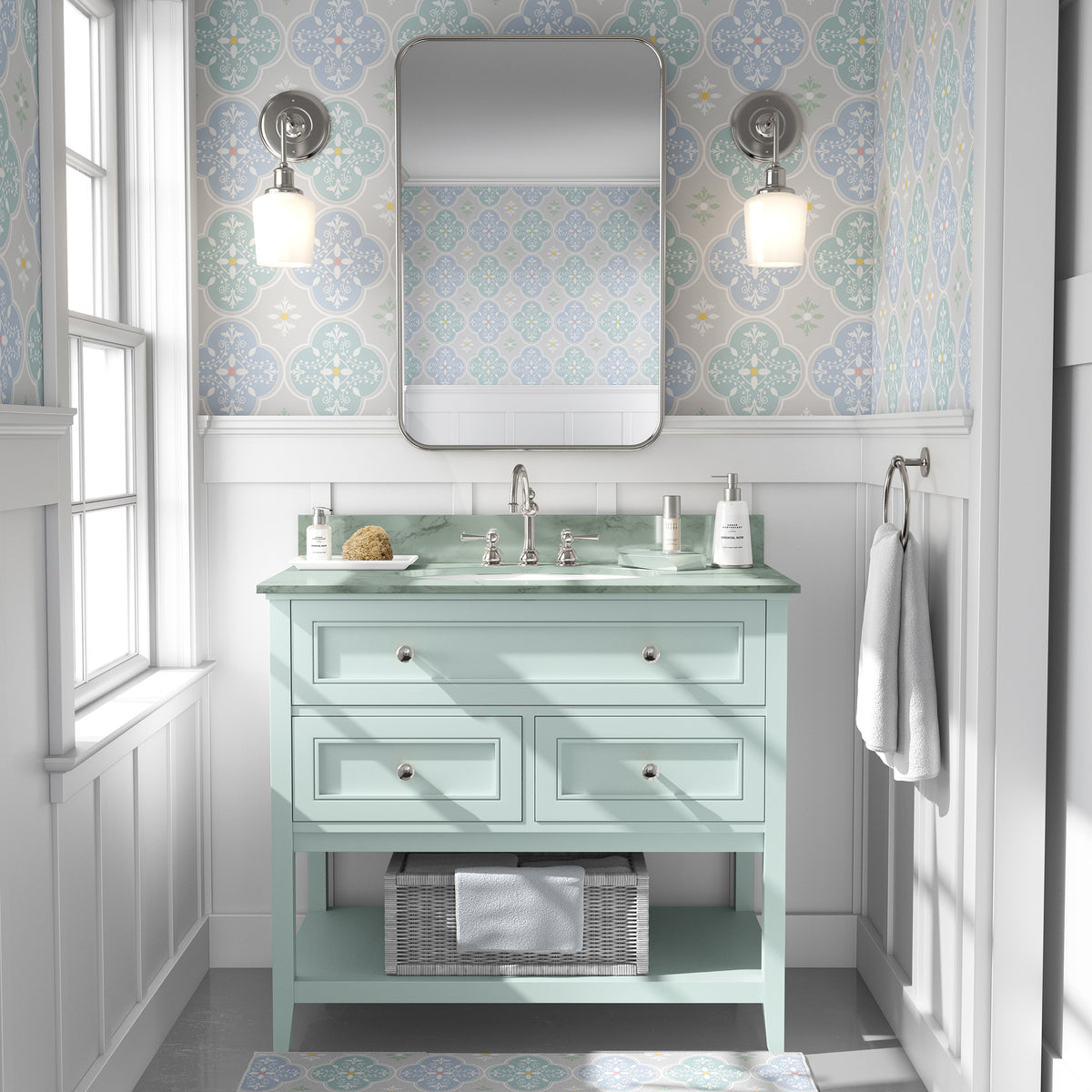 טפט לאמבטיה- זכוכית סבתא אקווה