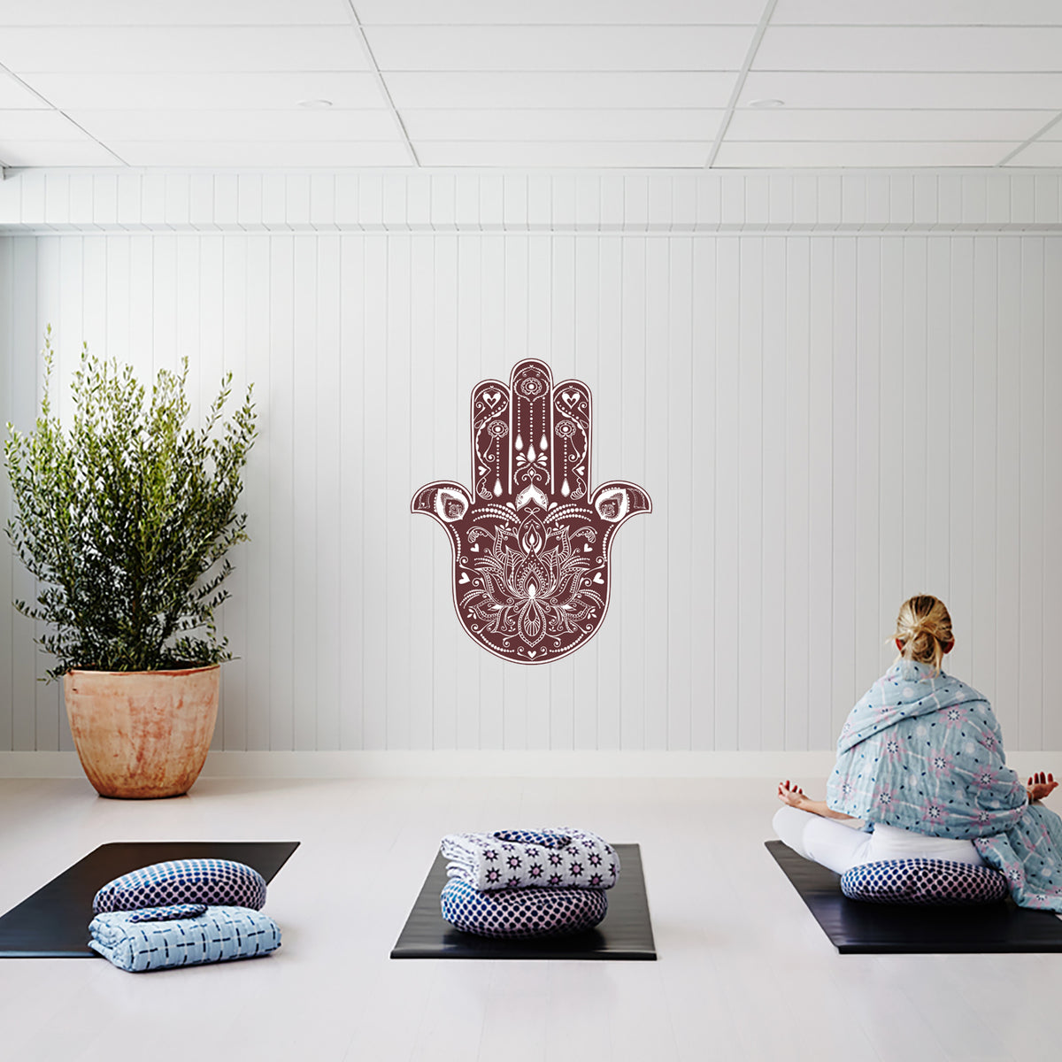 מדבקת קיר חמסה חום