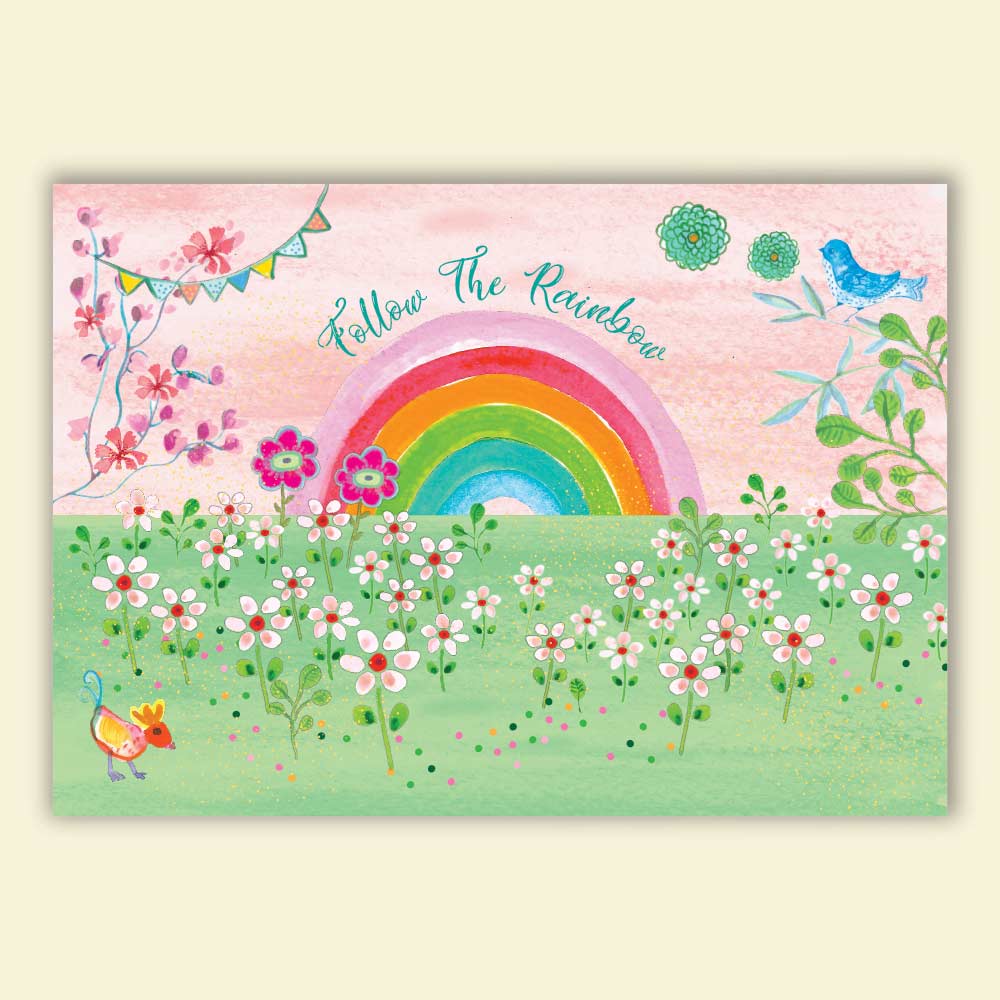 הדפס למסגור מסדרת sunshine - קשת בענן רוחבי