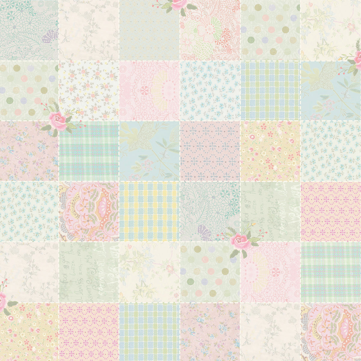 שטיח pvc-  דוגמת טלאים בהירה