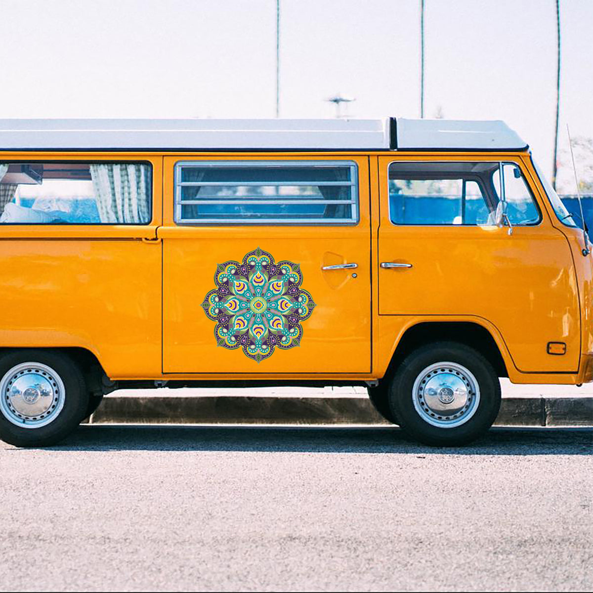 מדבקת מנדלה לרכב- אפריקאית סגול חציל