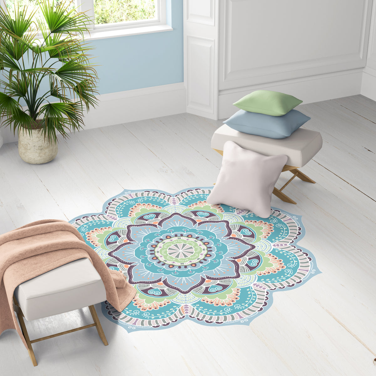 שטיח עגול צורני pvc- מנדלת yoga