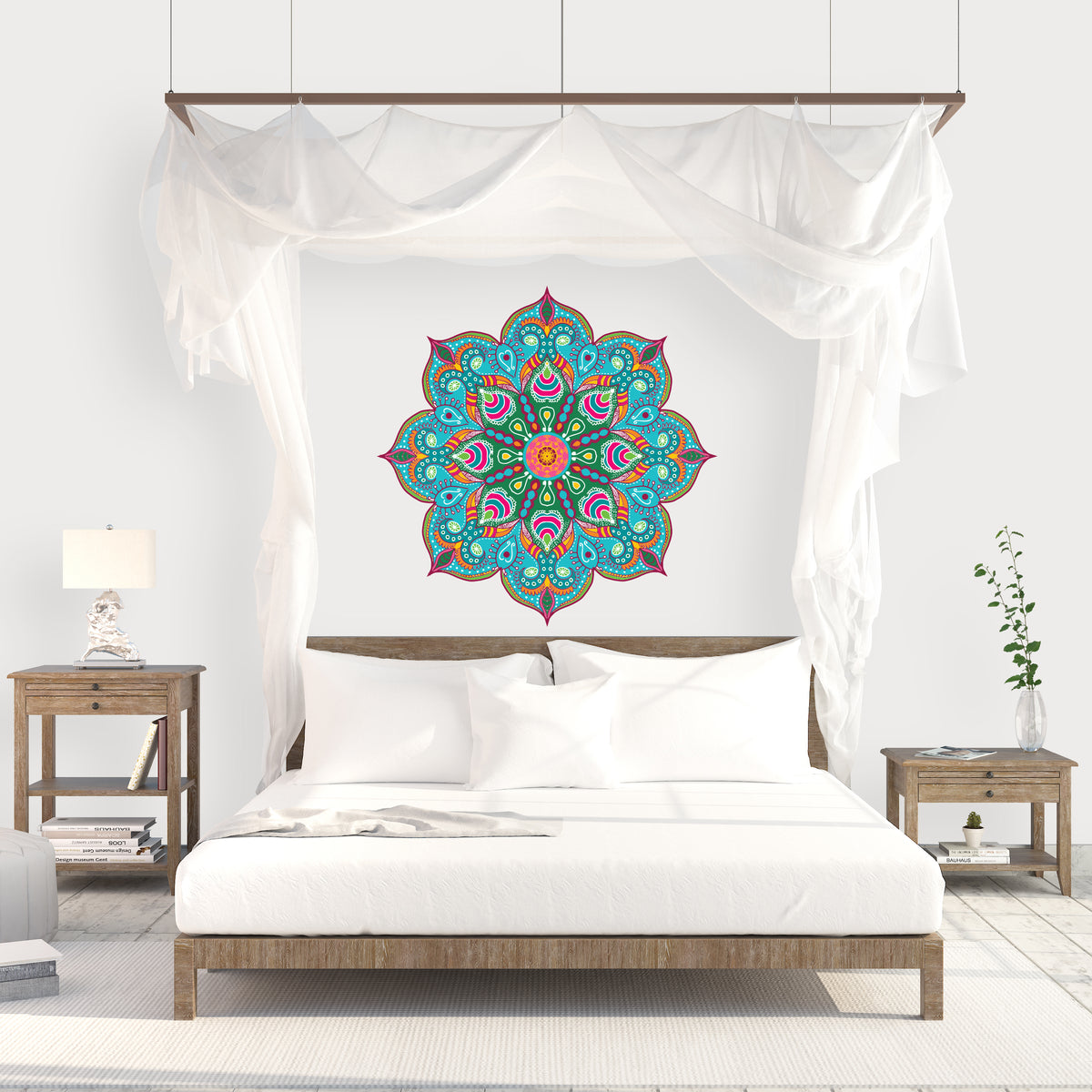 מדבקת קיר מנדלה - אפריקאית טורקיז