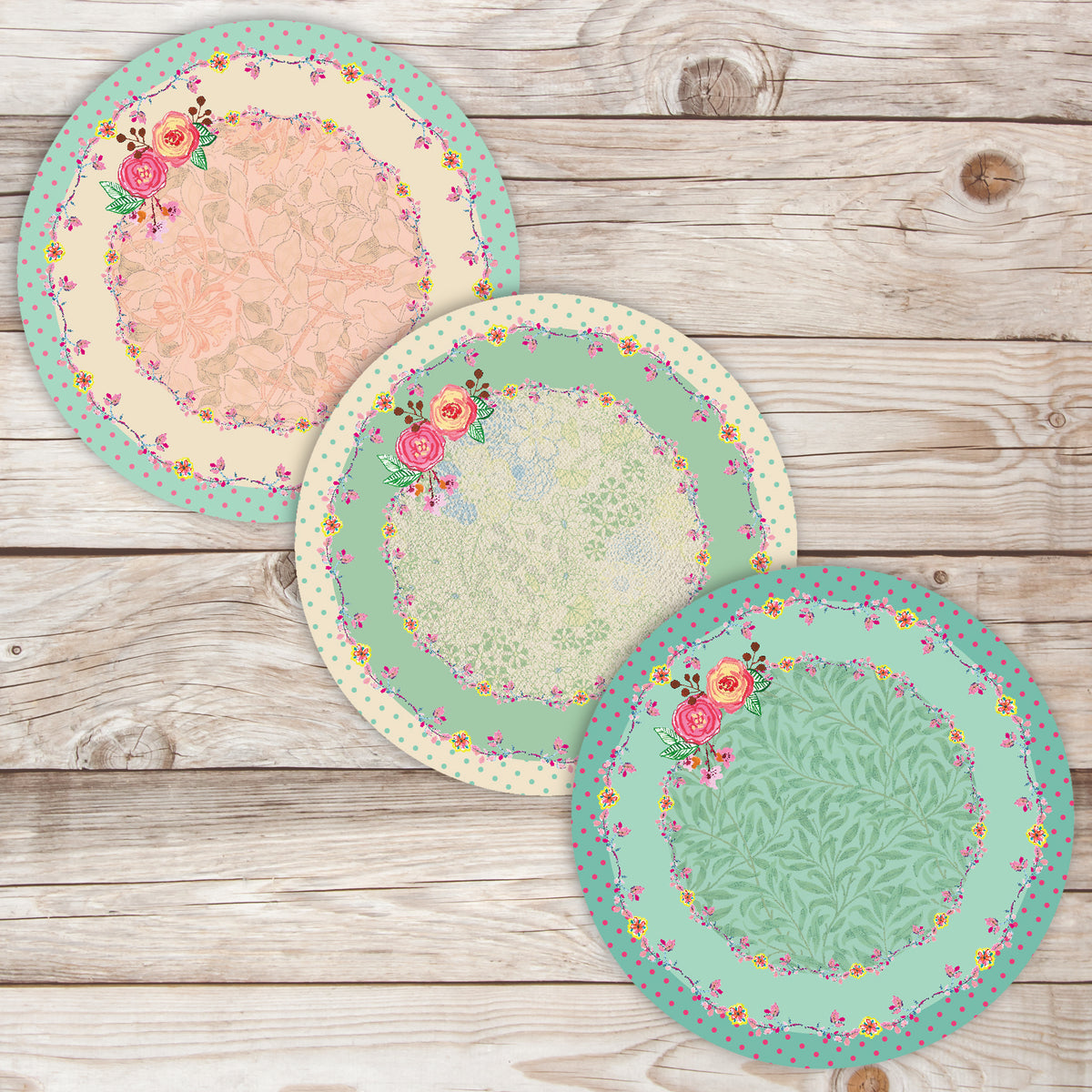 סט פלייסמטים פיויסי - מעגל פרחים