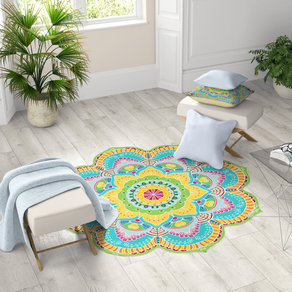 שטיח עגול צורני pvc- מנדלת Lemon