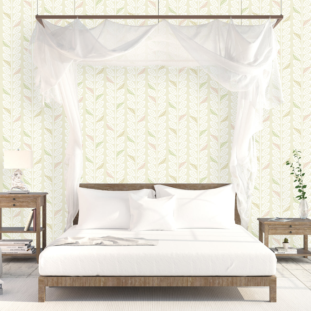 טפט עלים גראפי- חיטה בז׳