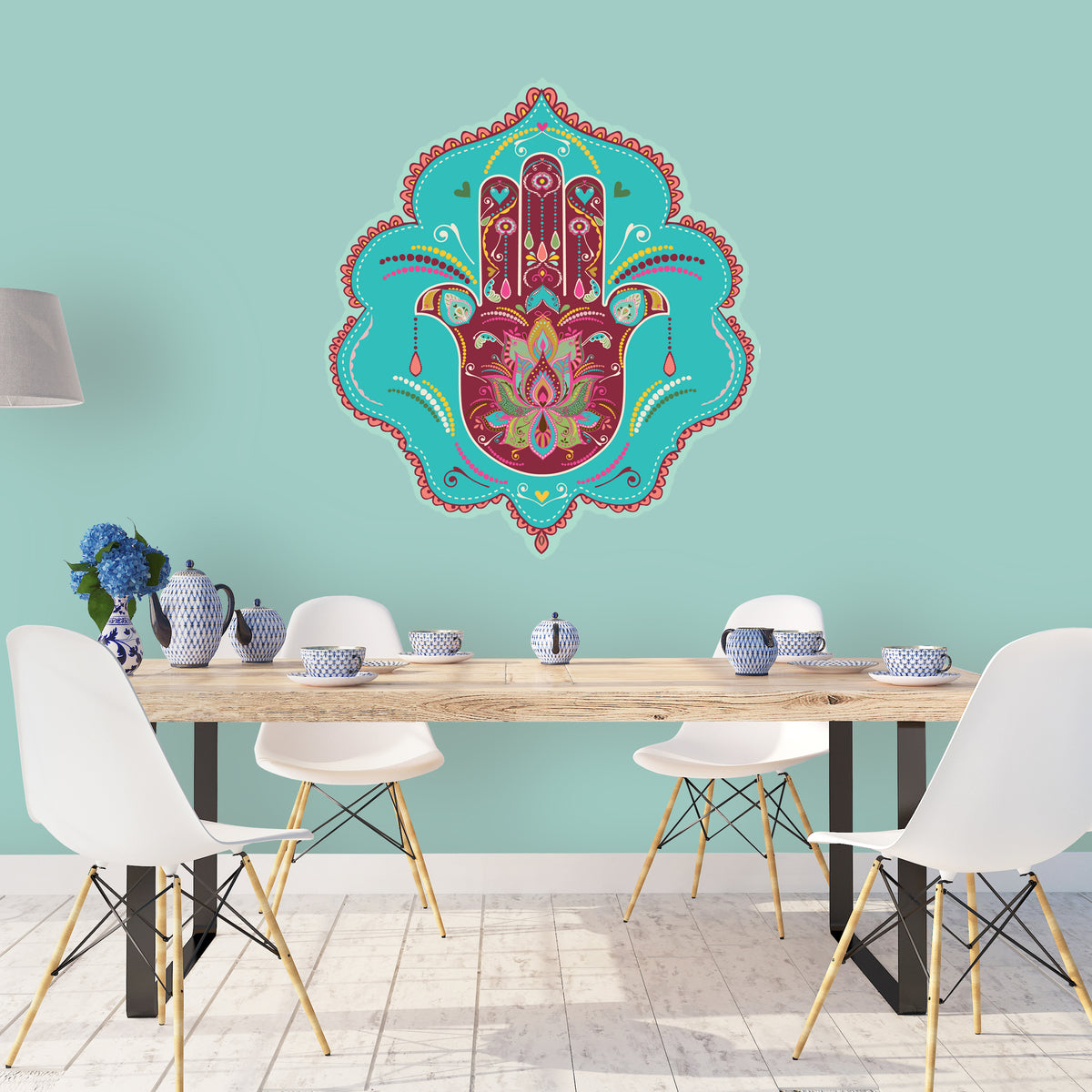 מדבקת קיר חמסה נאדין בורדו