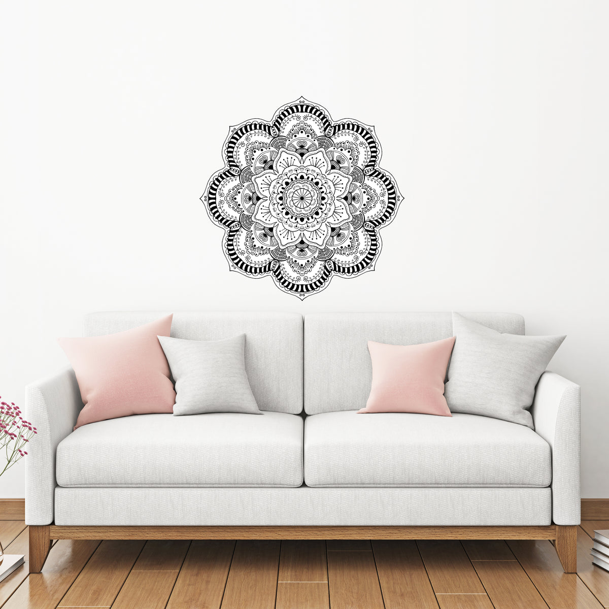 מנדלת קיר גדולה צבע אחד- שחור