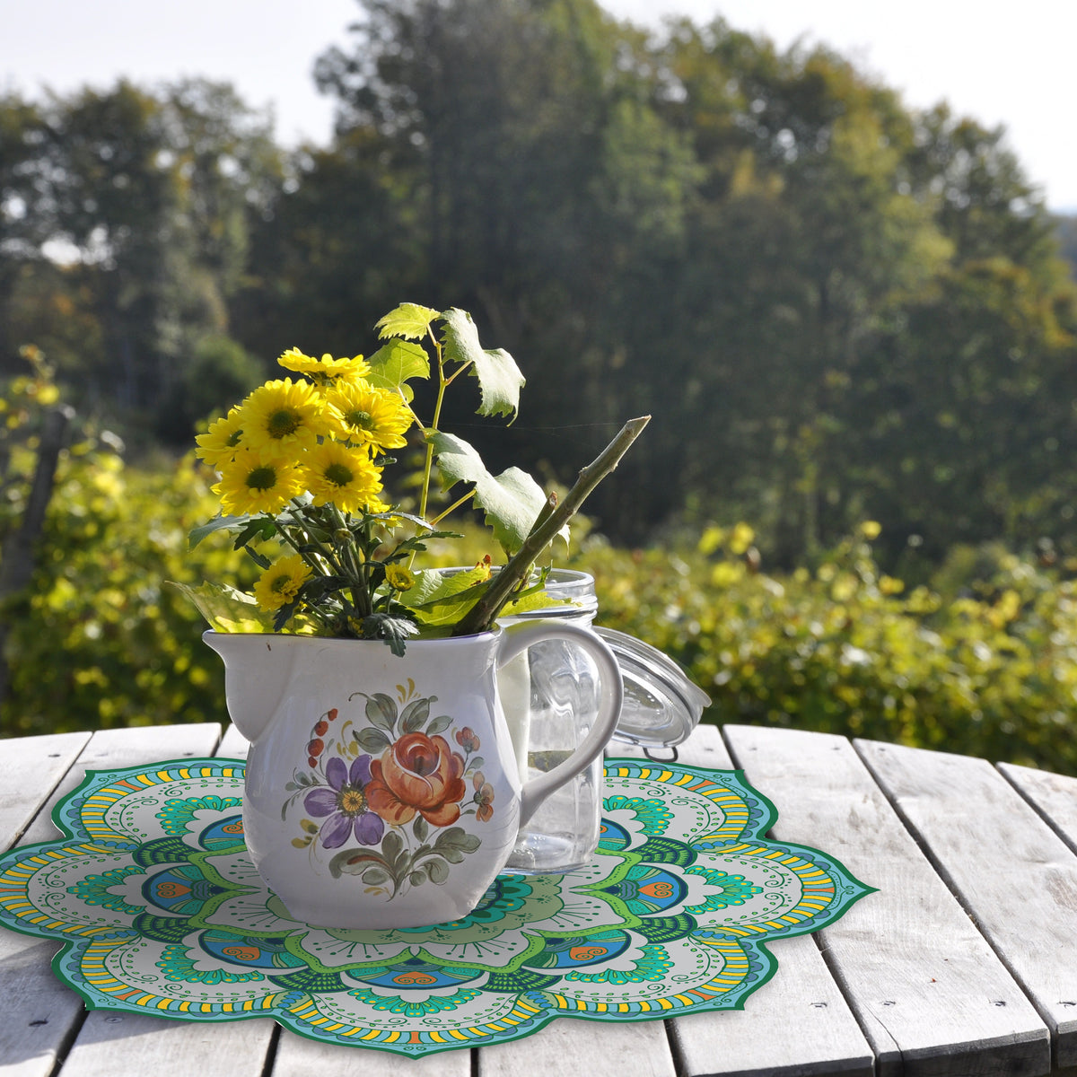 מפת שולחן pvc מנדלה גדולה - winter