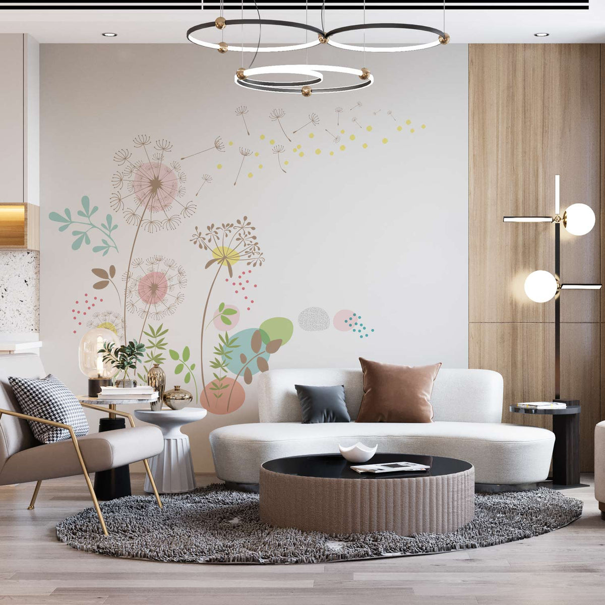 מדבקת קיר פרחי שדה