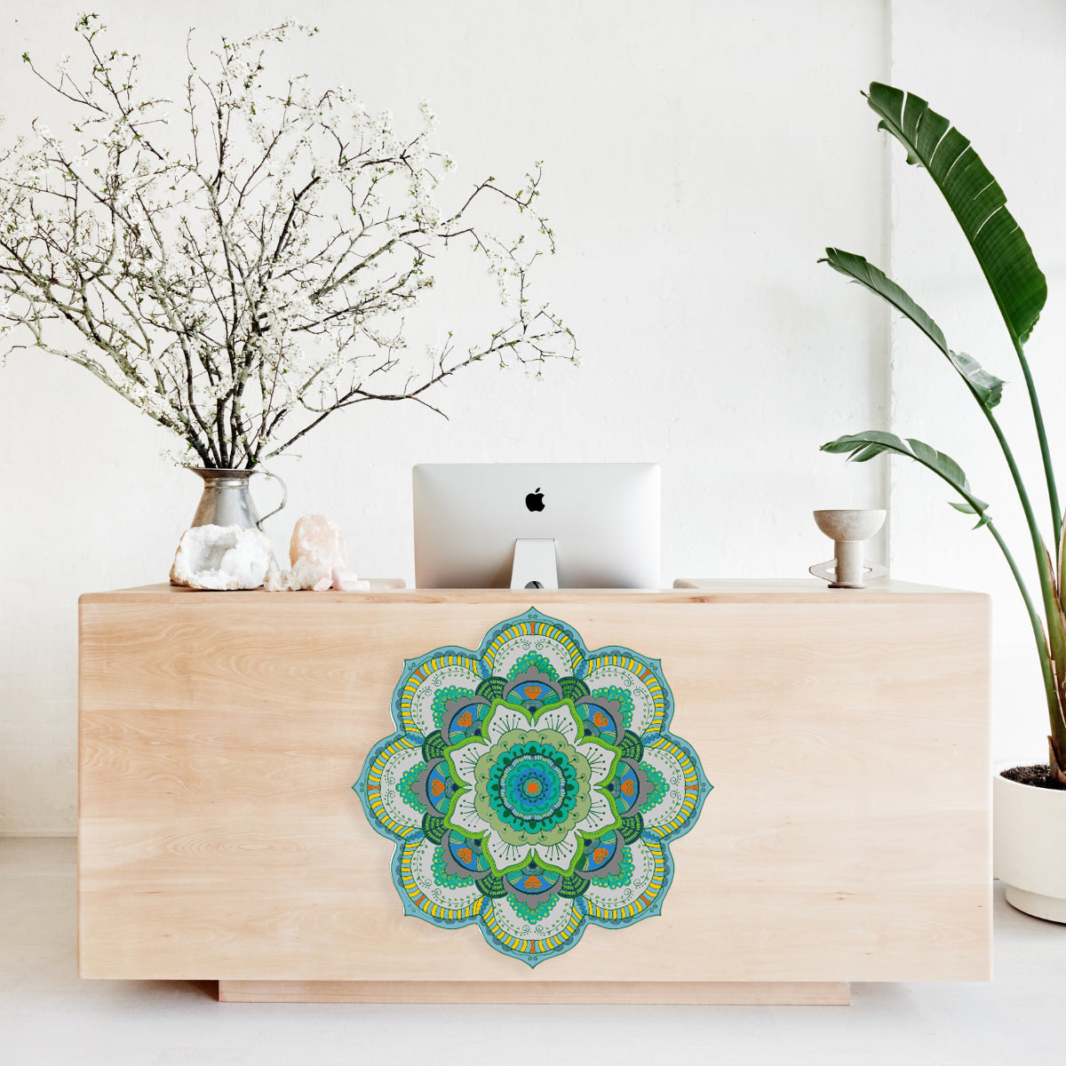 מנדלת קיר טורקיז כחול