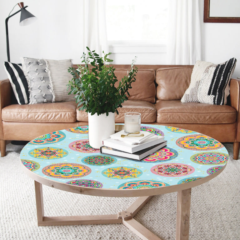 מפת שולחן pvc מנדלות קסומות - תכלת