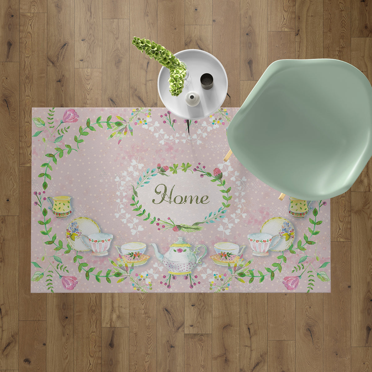 שטיח pvc-  ורוד Tea Time