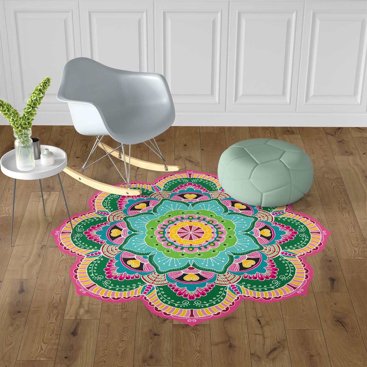 שטיח עגול צורני pvc- מנדלת lotus