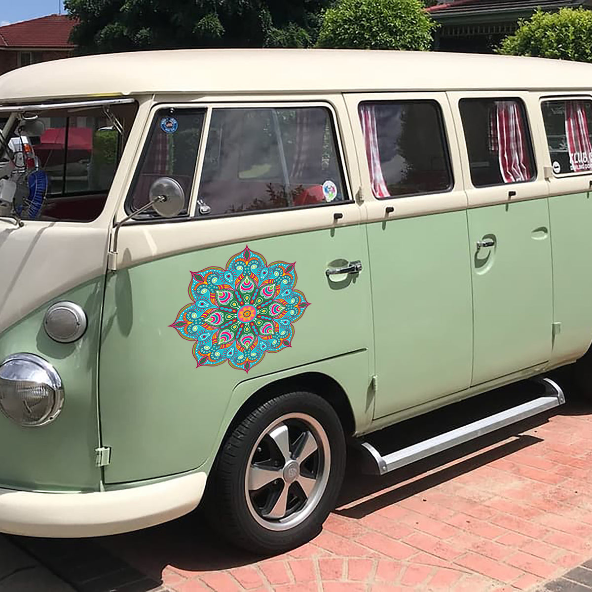 מדבקת מנדלה לרכב- אפריקאית טורקיז