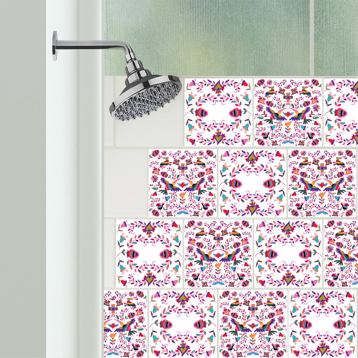 סט מדבקות אריחים- מקסיקני לבן