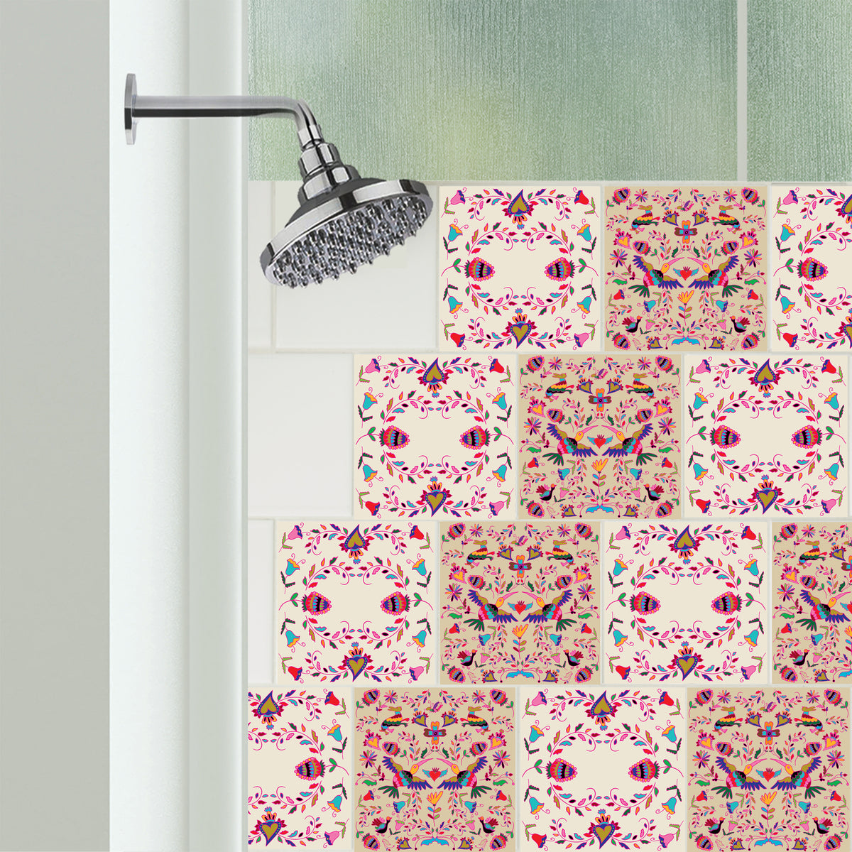 סט מדבקות אריחים- מקסיקני בז׳