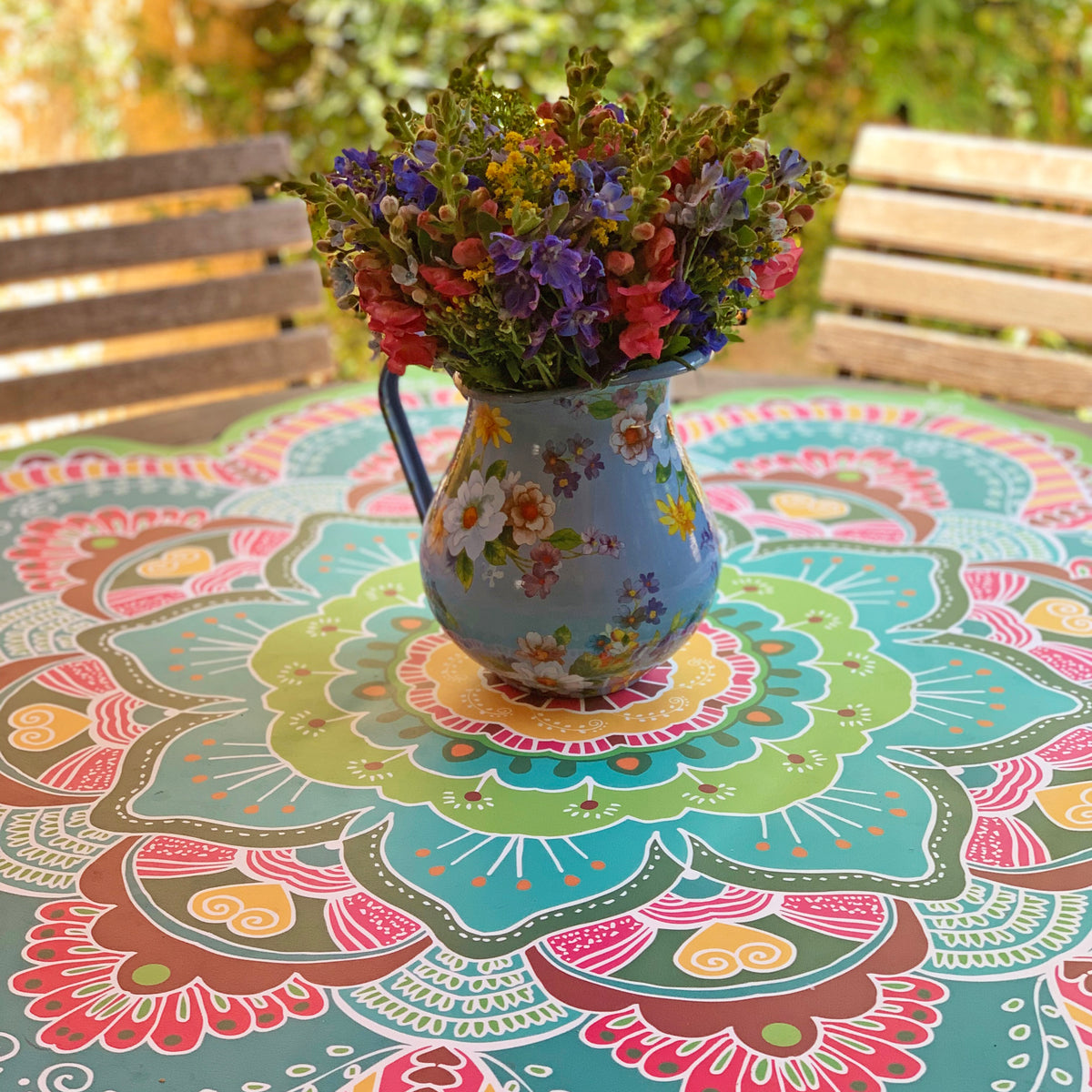 מפת שולחן pvc מנדלת rainbow