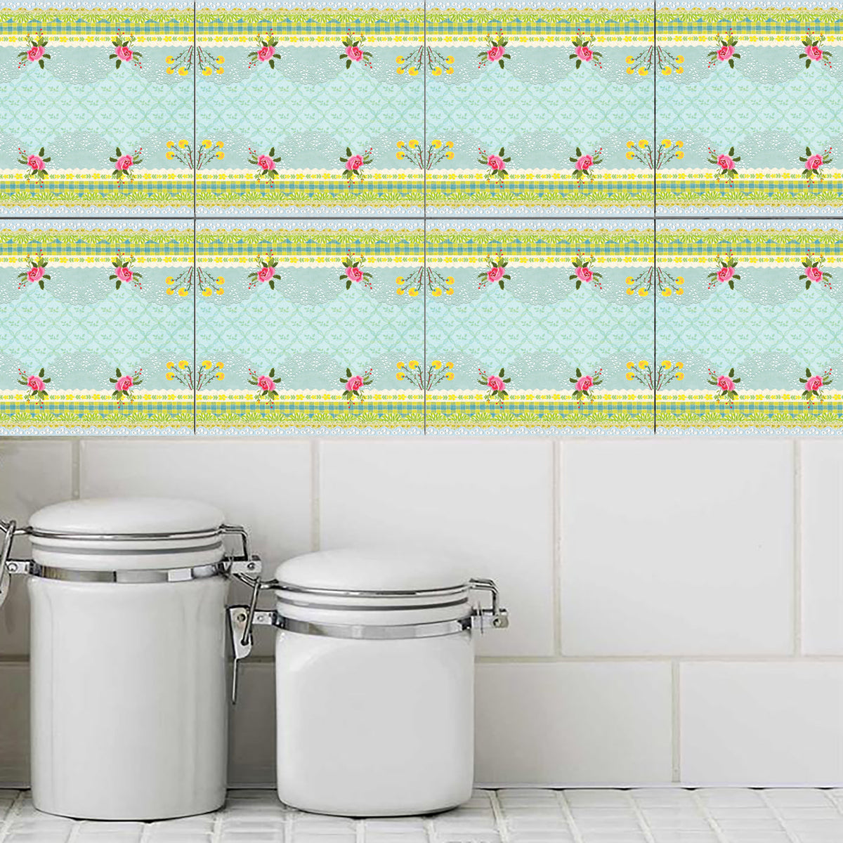 סט מדבקות אריחים -Sunny Dreams טורקיז