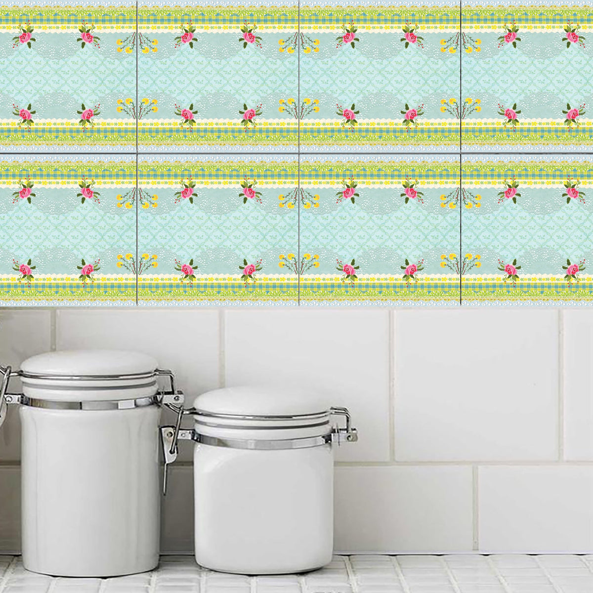 סט מדבקות אריחים -Sunny Dreams טורקיז