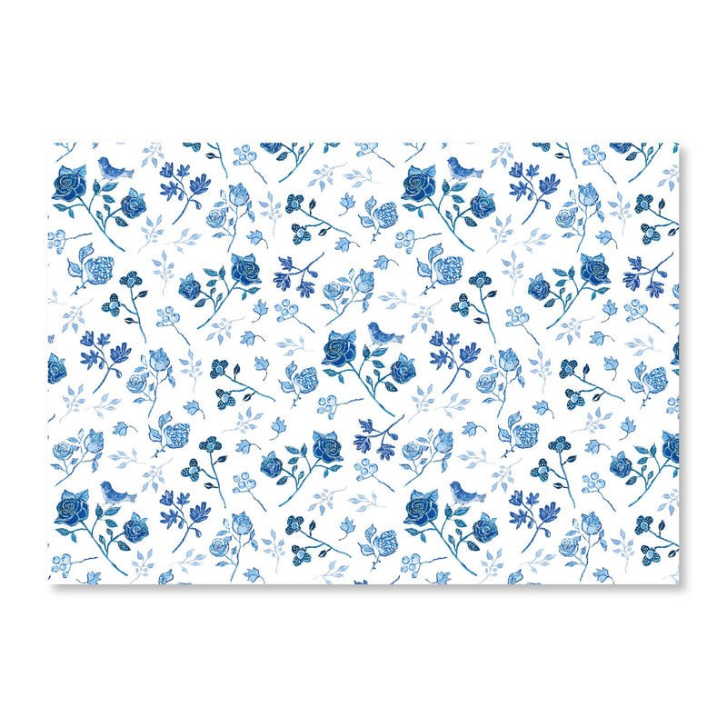⁨פלייסמט פרחים כחול לבן במבצע