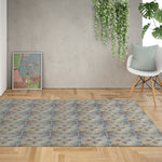 שטיח פיויסי אריחים וינטג׳- אבישג כחול אפור