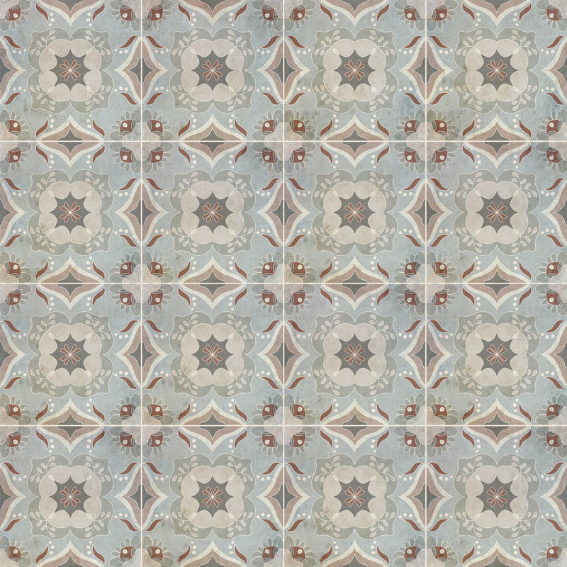 שטיח פיויסי אריחים וינטג׳- רות אפור חום